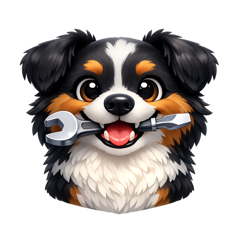OpenPolly mascot — a dog holding a wrench